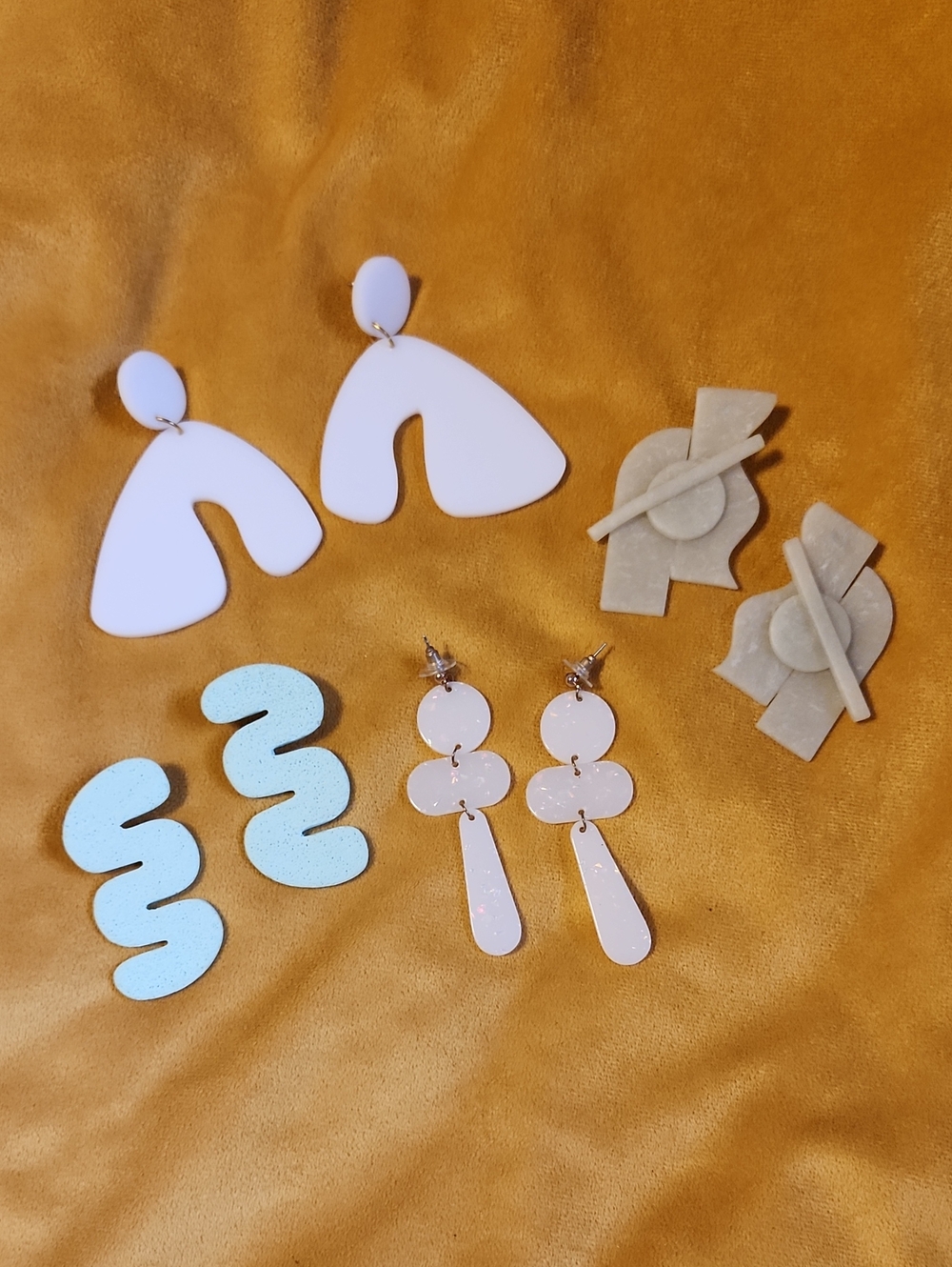 Abstract Geometric Pastel Earrings Set